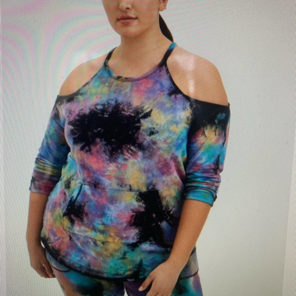 torrid | French Terry Cold Shoulder Long Sleeve Active Sweatshirt - Size 1